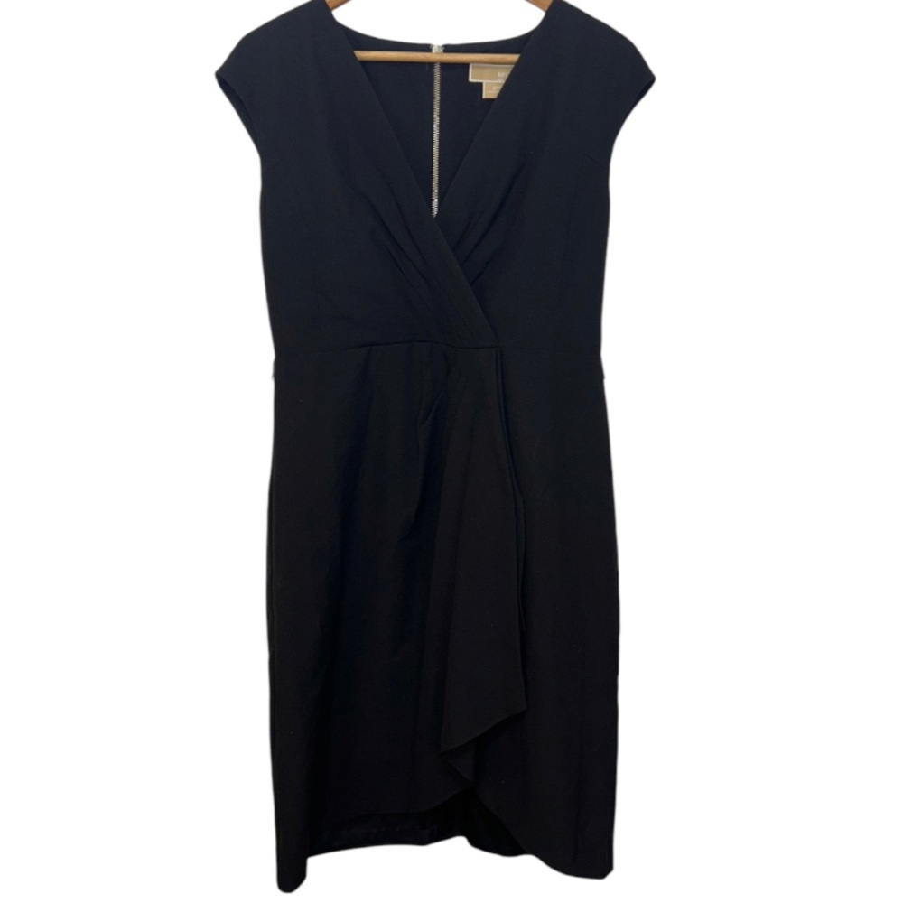 MICHAEL Michael Kors Faux Wrap Black Dress